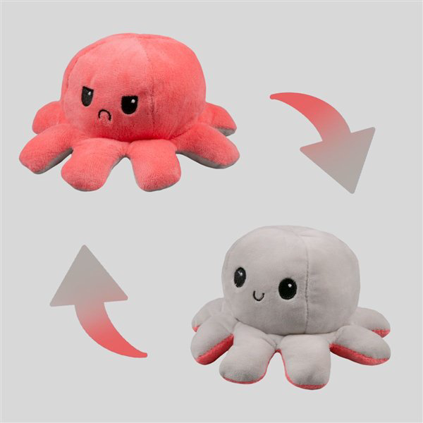 Мягкая игрушка Octopus Осьминог-перевертыш  10см розовая-светло-серая купить,NaN