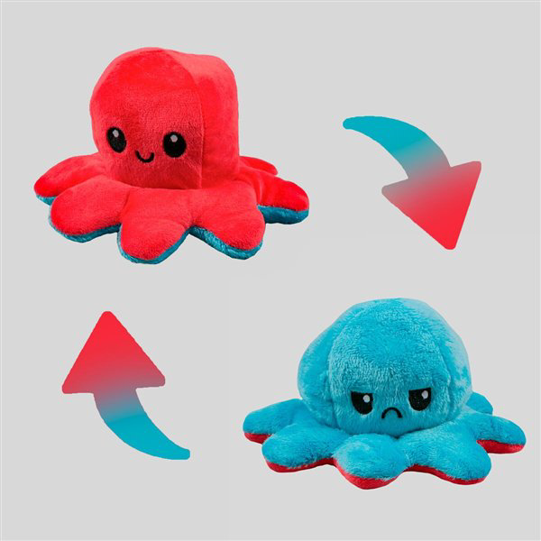 Мягкая игрушка Octopus Осьминог-перевертыш  10см красная-голубая купить,NaN