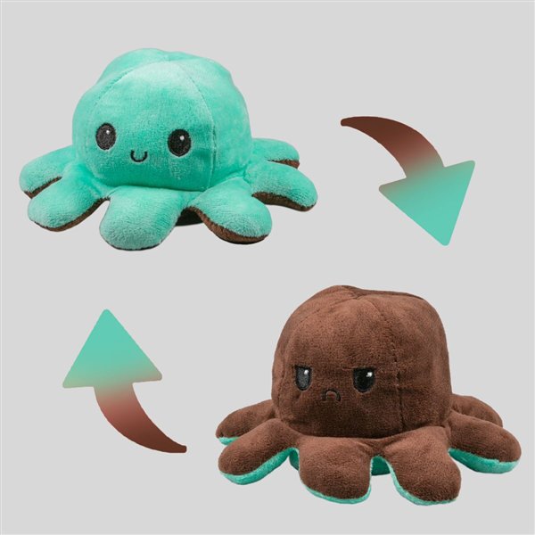 Мягкая игрушка Octopus Осьминог-перевертыш 10см коричневая-бирюзовая купить,NaN