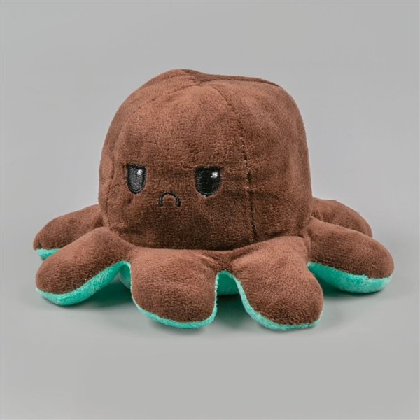 Мягкая игрушка Octopus Осьминог-перевертыш 10см коричневая-бирюзовая купить,NaN