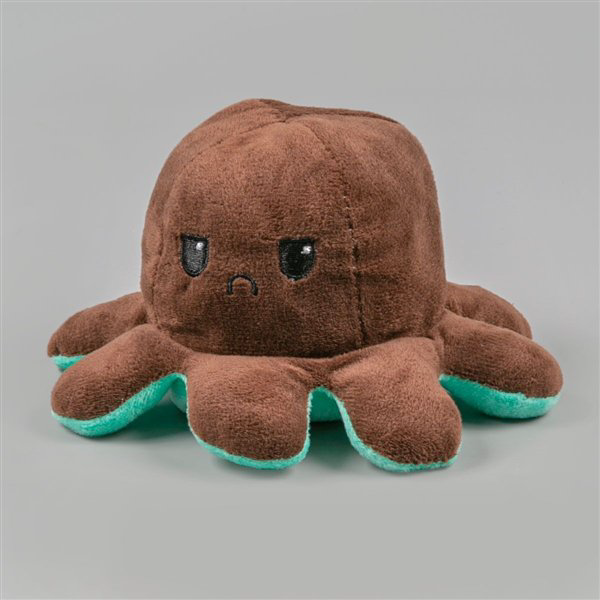 Мягкая игрушка Octopus Осьминог-перевертыш 10см коричневая-бирюзовая купить,NaN