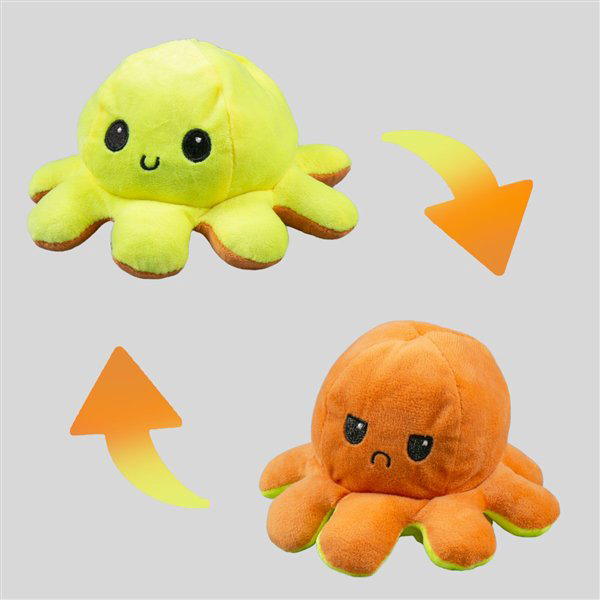 Мягкая игрушка Octopus Осьминог-перевертыш  10см жёлтая-коричневая купить,NaN