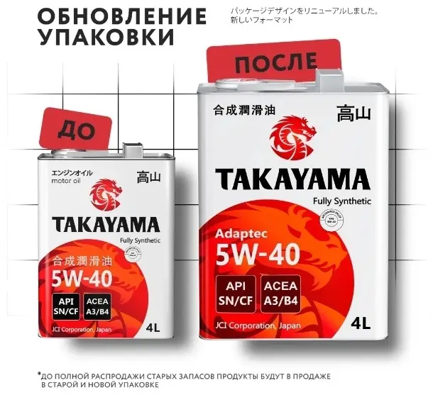 Моторное масло Синтетическое Takayama ADAPTEC 5W-40 4 л купить,NaN