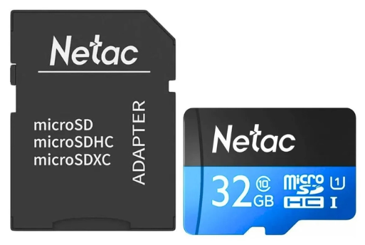 Карта памяти Netac P500 NT02P500STN-032G-R 32Gb + адаптер