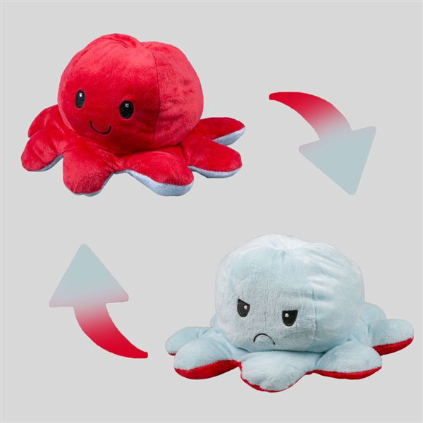 Мягкая игрушка Octopus Осьминог-перевертыш 30см красная-голубая купить,NaN