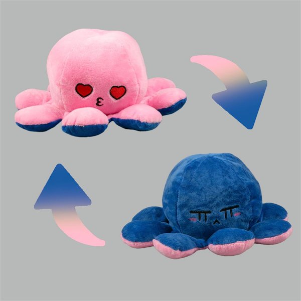Мягкая игрушка Octopus Осьминог-перевертыш 25см розовая-тёмно-синяя купить,NaN