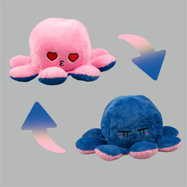 Мягкая игрушка Octopus Осьминог-перевертыш 25см розовая-тёмно-синяя купить,NaN