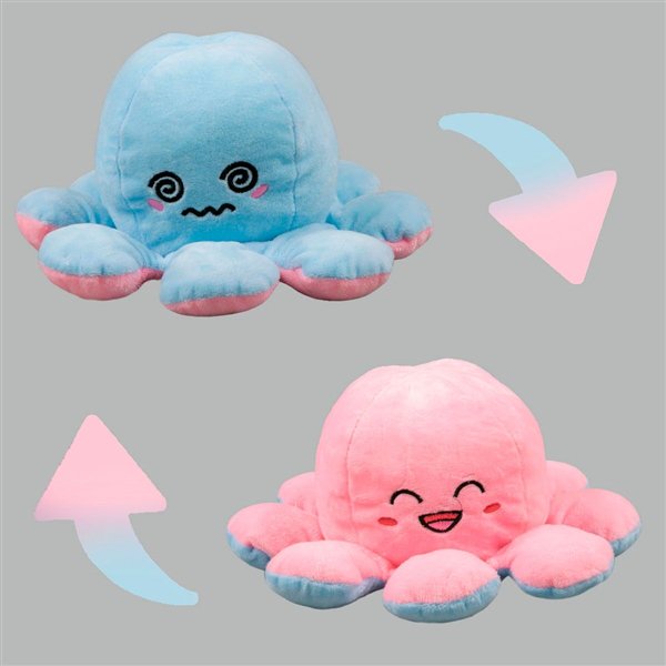 Мягкая игрушка Octopus Осьминог-перевертыш 25см розовая-светло-голубая купить,NaN