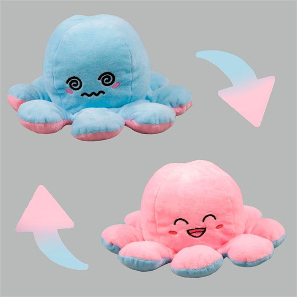 Мягкая игрушка Octopus Осьминог-перевертыш 25см розовая-светло-голубая купить,NaN