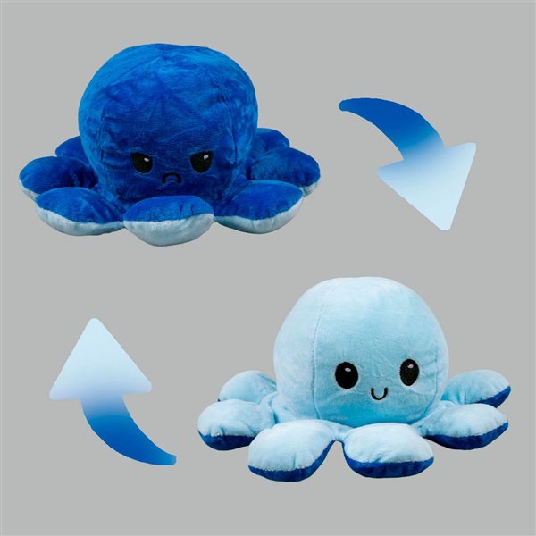 Мягкая игрушка Octopus Осьминог-перевертыш 25см голубая-тёмно-синяя купить,NaN