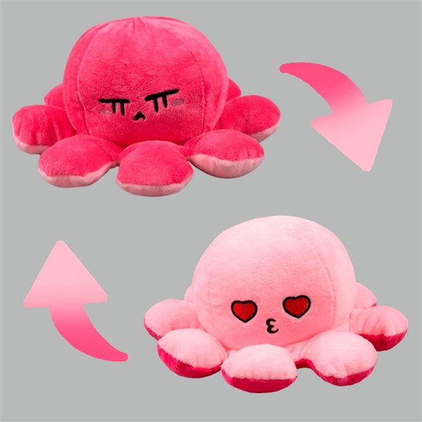 Мягкая игрушка Octopus Осьминог-перевертыш 25см бордовая-розовая купить,NaN