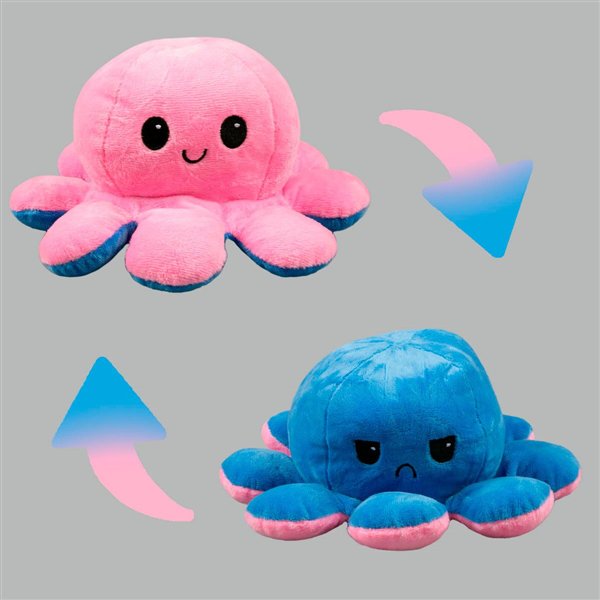 Мягкая игрушка Octopus Осьминог-перевертыш 25см голубая-розовая купить,NaN