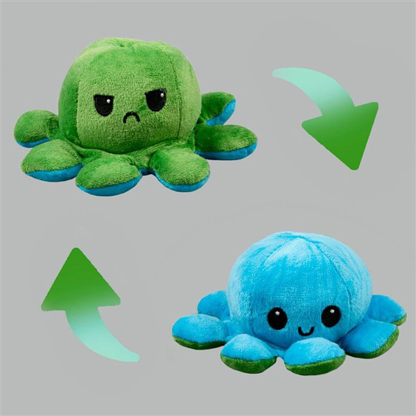 Мягкая игрушка Octopus Осьминог-перевертыш 10см синяя-тёмно-зелёная   купить,NaN