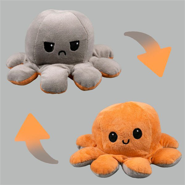 Мягкая игрушка Octopus Осьминог-перевертыш 10см серая-коричневая   купить,NaN