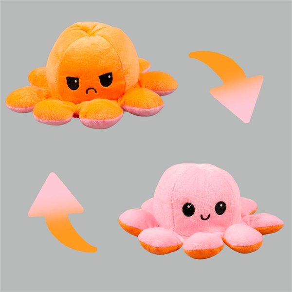 Мягкая игрушка Octopus Осьминог-перевертыш 10см розовая-светло-оранжевая   купить,NaN