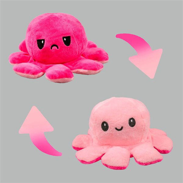 Мягкая игрушка Octopus Осьминог-перевертыш 10см светло-розовая-ярко-розовая    купить,NaN