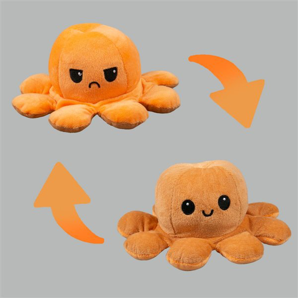 Мягкая игрушка Octopus Осьминог-перевертыш 10см оранжевая-коричневая  купить,NaN