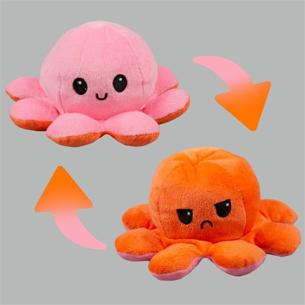 Мягкая игрушка Octopus Осьминог-перевертыш 10см оранжевая-розовая  купить,NaN