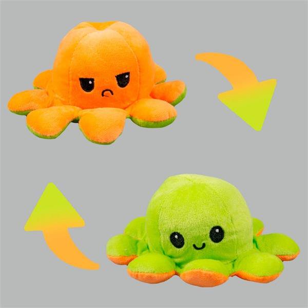 Мягкая игрушка Octopus Осьминог-перевертыш 10см оранжевая-зелёная   купить,NaN