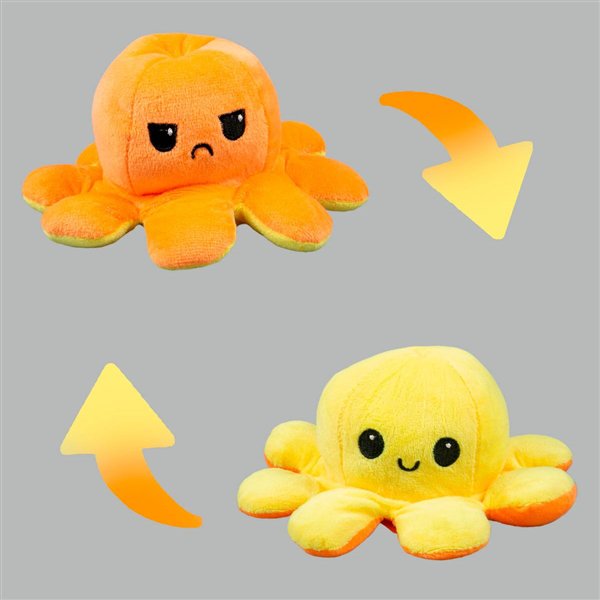 Мягкая игрушка Octopus Осьминог-перевертыш 10см оранжевая-жёлтая   купить,NaN