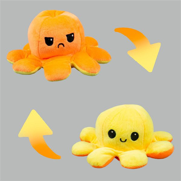 Мягкая игрушка Octopus Осьминог-перевертыш 10см оранжевая-жёлтая   купить,NaN