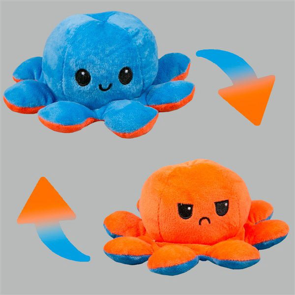 Мягкая игрушка Octopus Осьминог-перевертыш 10см оранжевая-голубая   купить,NaN