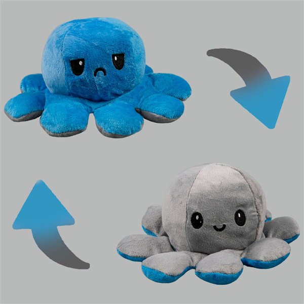Мягкая игрушка Octopus Осьминог-перевертыш 10см голубая-серая  купить,NaN