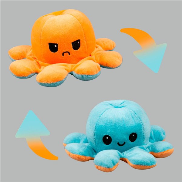 Мягкая игрушка Octopus Осьминог-перевертыш 10см голубая-светло-оранжевая   купить,NaN