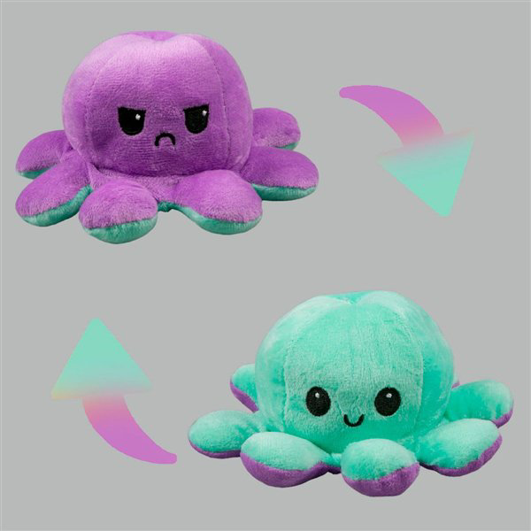 Мягкая игрушка Octopus Осьминог-перевертыш 10см бирюзовая-фиолетовая  купить,NaN