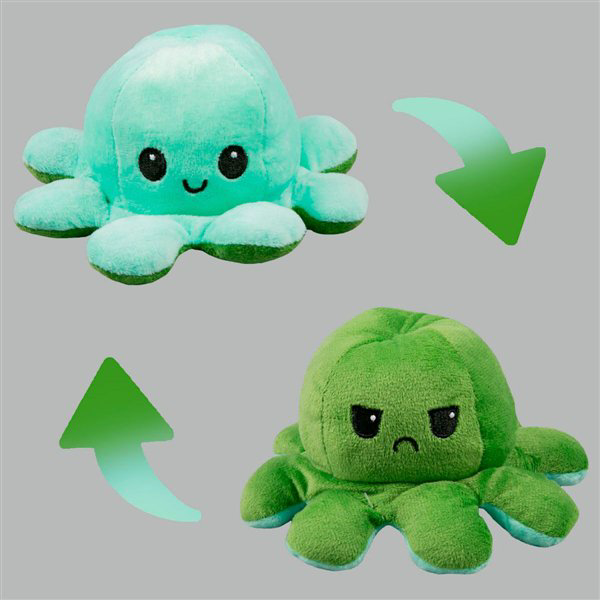 Мягкая игрушка Octopus Осьминог-перевертыш 10см бирюзовая-тёмно-зелёная   купить,NaN
