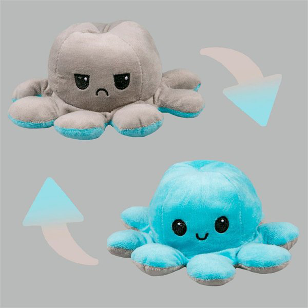 Мягкая игрушка Octopus Осьминог-перевертыш  10см голубая-светло-серая  купить,NaN