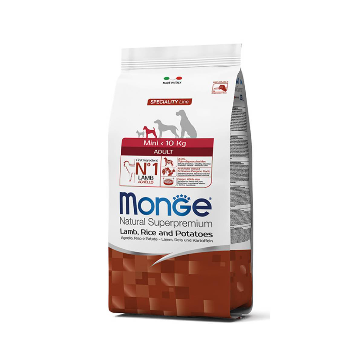 Сухой корм Monge Mini Adult Lamb с ягненком, рисом и картофелем 7,5кг купить,NaN