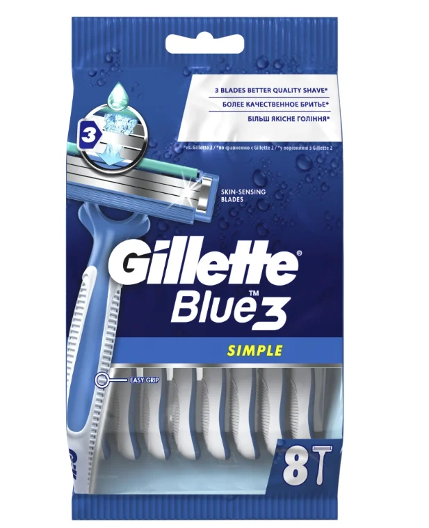 Бритвенный станок Gillette Blue 3 Simple 8шт купить,NaN