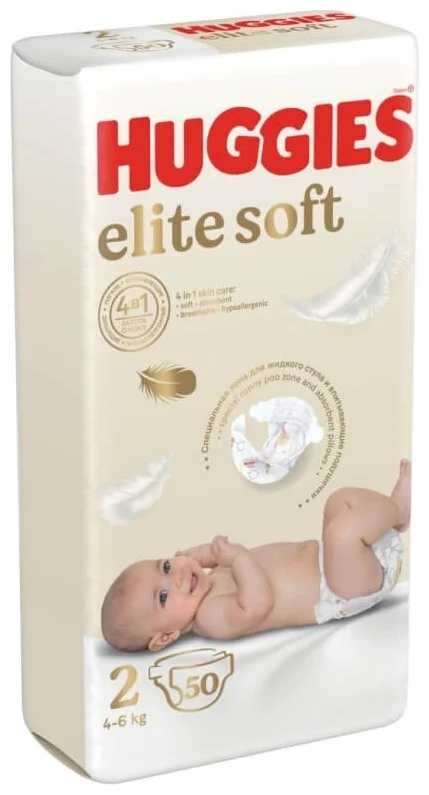 Подгузники Huggies Elite Soft 2 50шт купить,NaN