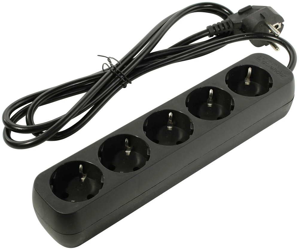 Удлинитель Defender M518 1.8м черный
