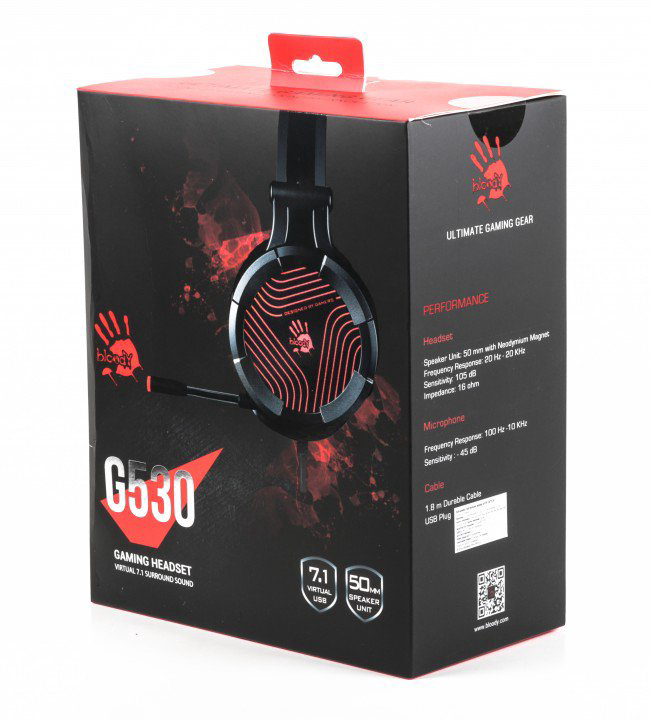 Наушники A4Tech Bloody G530 Black купить,NaN