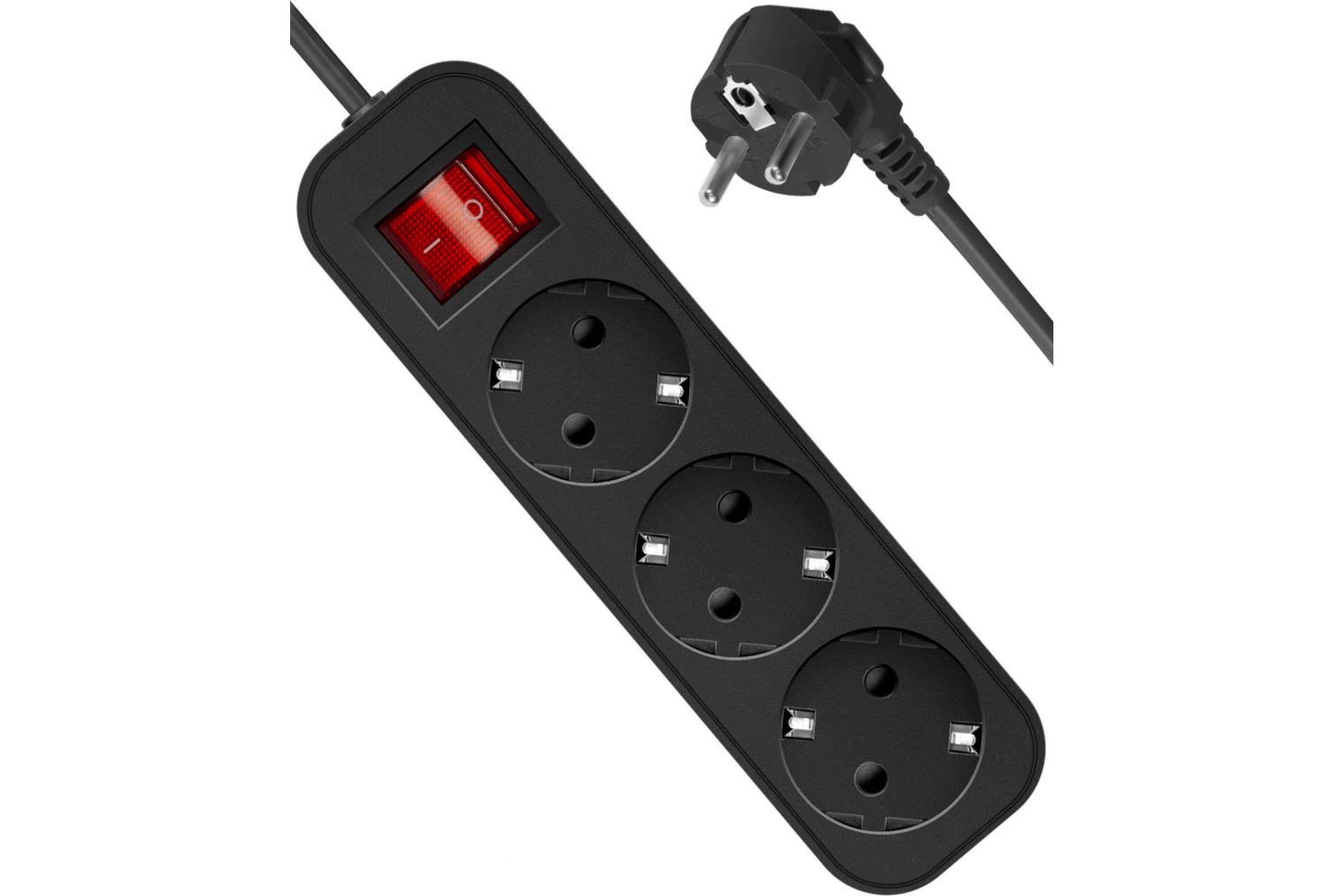 Удлинитель Defender G318 1.8м черный