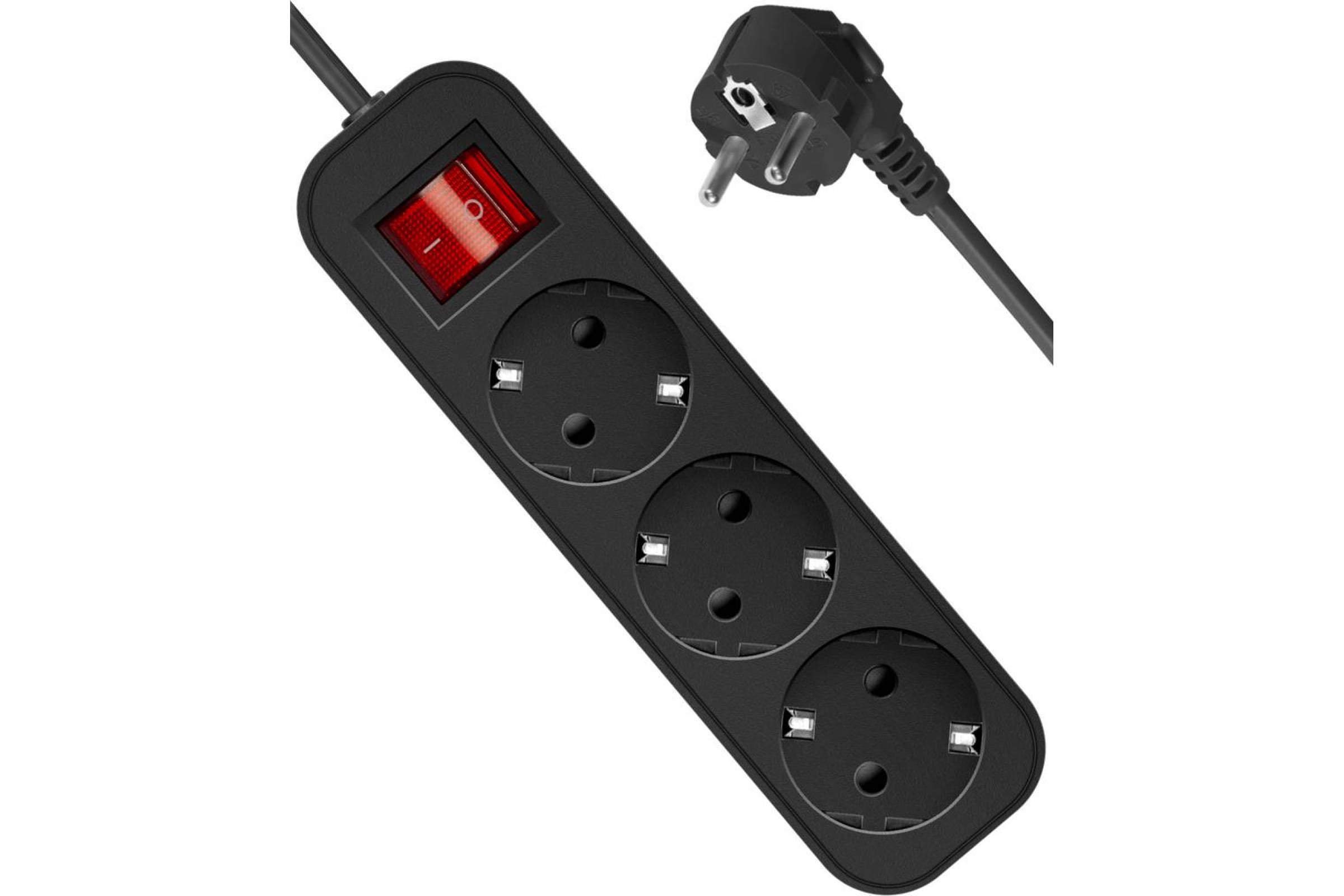 Удлинитель Defender G318 1.8м черный
