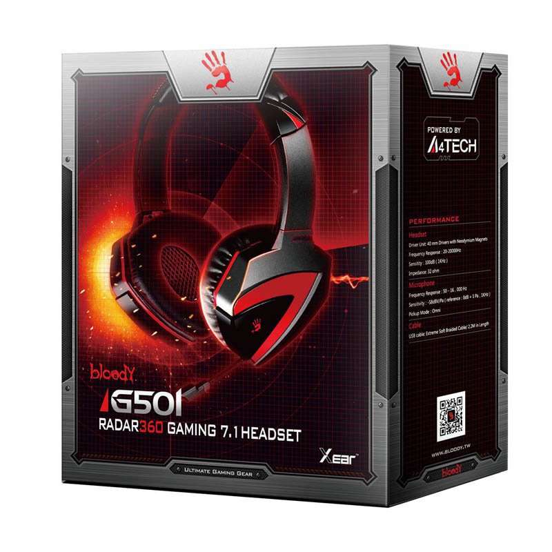 Наушники A4Tech Bloody G501 черно-красные купить,0