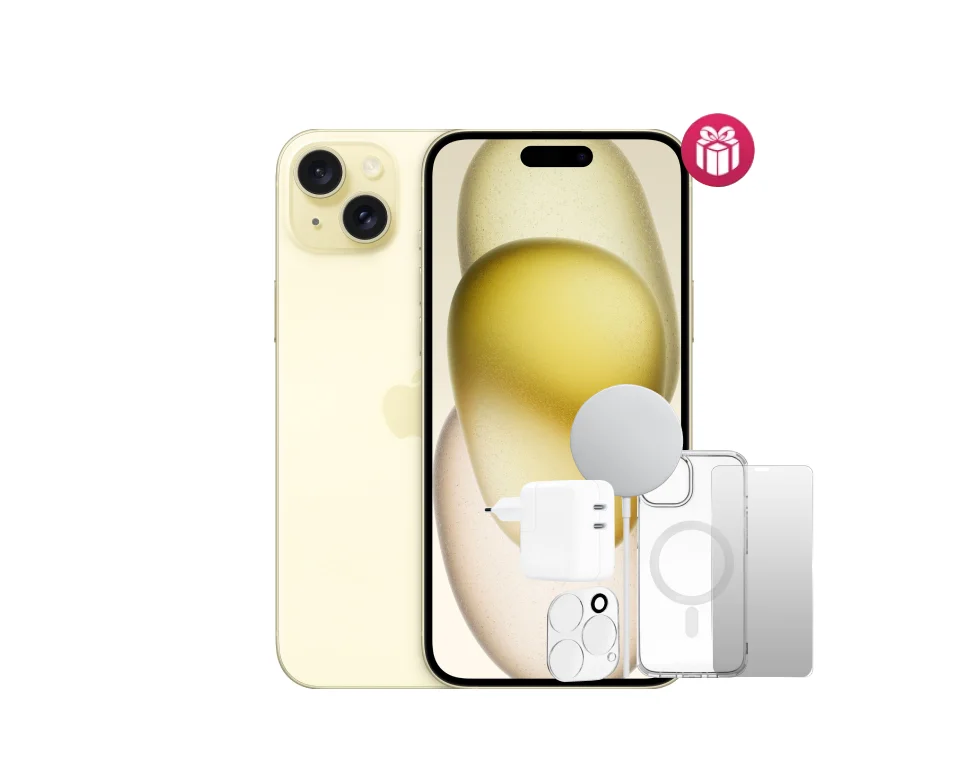 Смартфон Apple iPhone 15 256GB Yellow + 5 подарков купить,575000