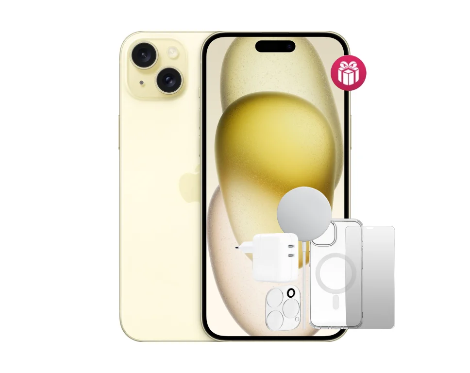 Смартфон Apple iPhone 15 Plus 256GB Yellow + 5 подарков купить,620000