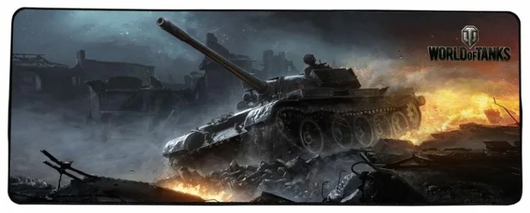 Коврик для мыши ILAN коврик игровой WoT, 80x30x0.3 см
