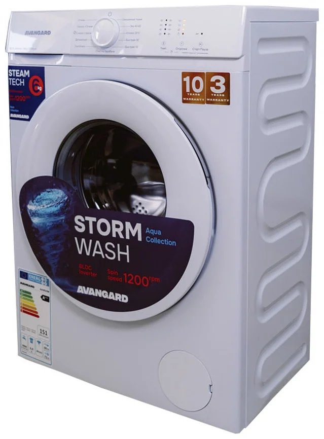 Стиральная машина AVANGARD AA16121W White купить,0