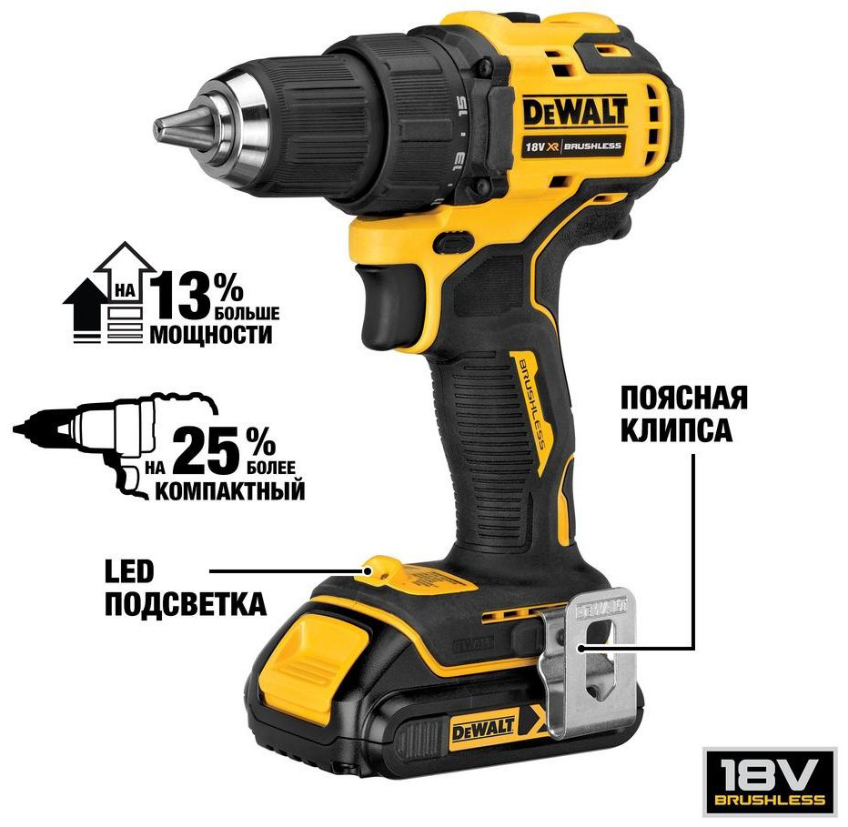 DeWALT дрель-шуруповерт DCD708D2T-QW 18 В купить,NaN