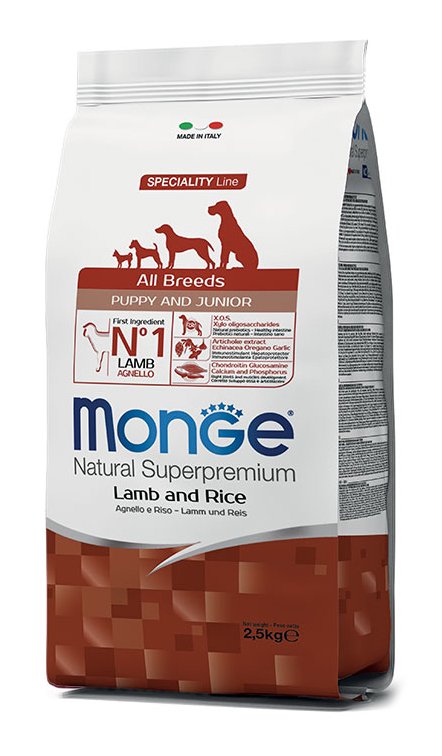 Сухой корм Monge All Breeds Puppy&Junior с бараниной и рисом 800гр