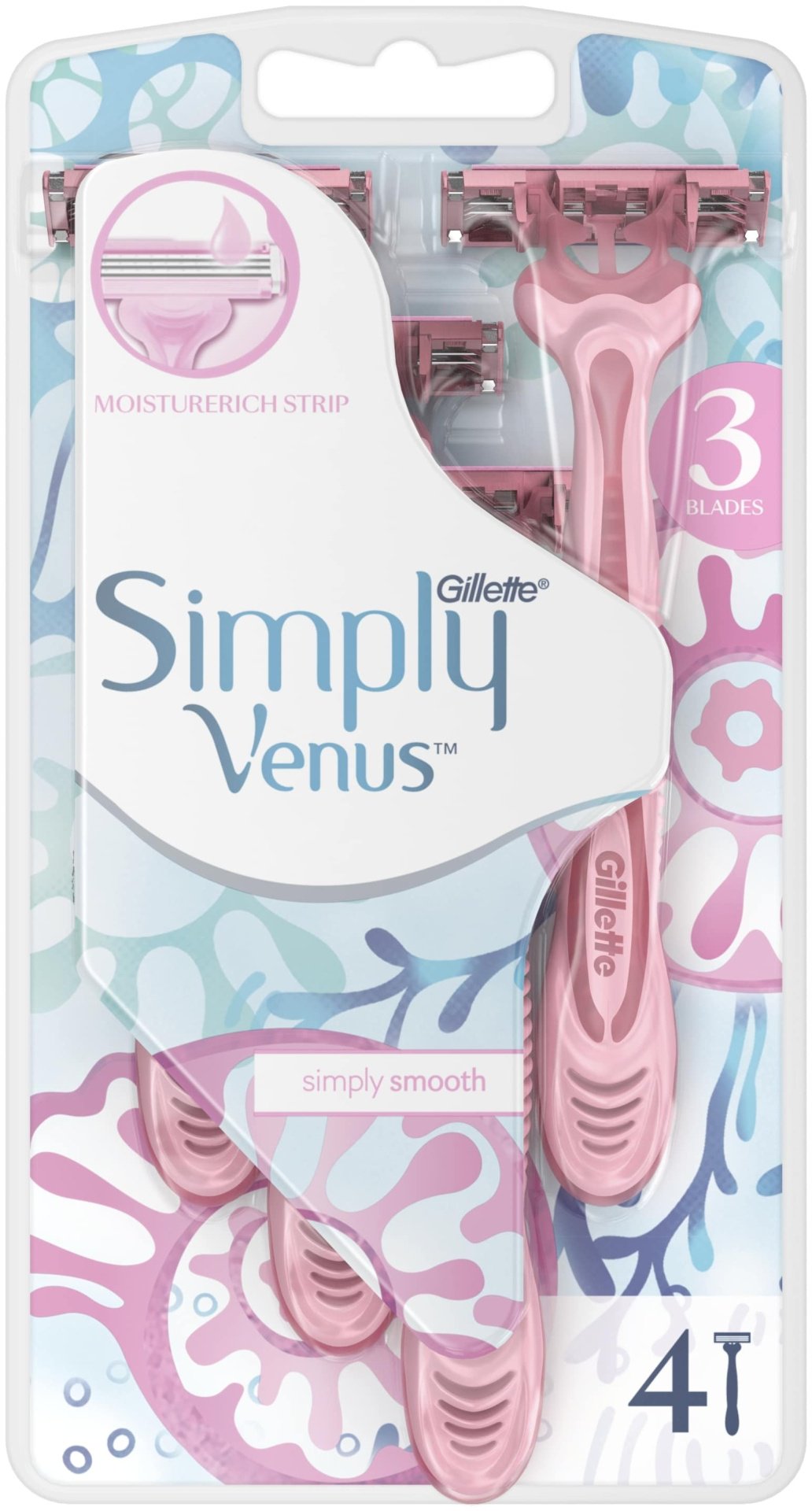 Gillette Venus Simply бритвенный станок 4 шт - ForteMarket Gillette Venus Simply бритвенный станок 4 шт купить,0