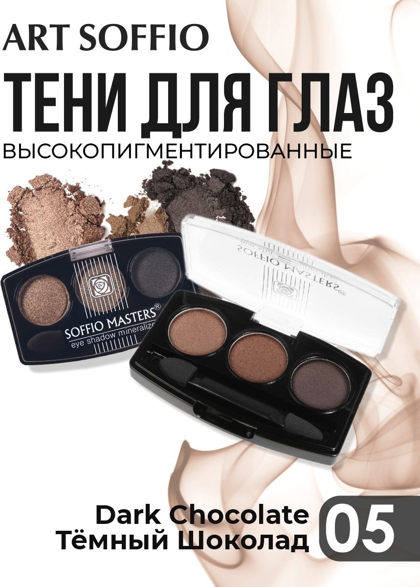ART SOFFIO тени прессованные MASTERS 5 Dark Chocolate тёмный шоколад