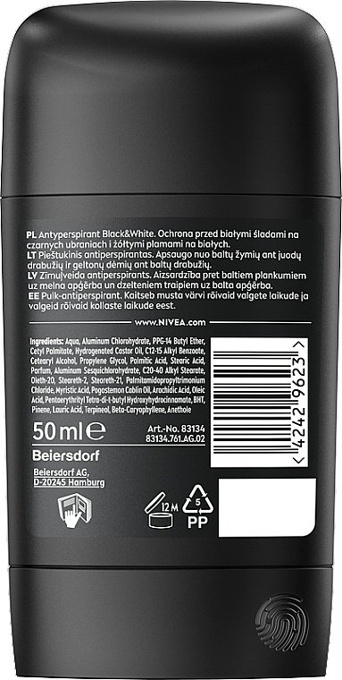 NIVEA Черное и белое Невидимый Original стик антиперспирант для мужчин 50 мл - ForteMarket NIVEA Черное и белое Невидимый Original стик антиперспирант для мужчин 50 мл купить,0