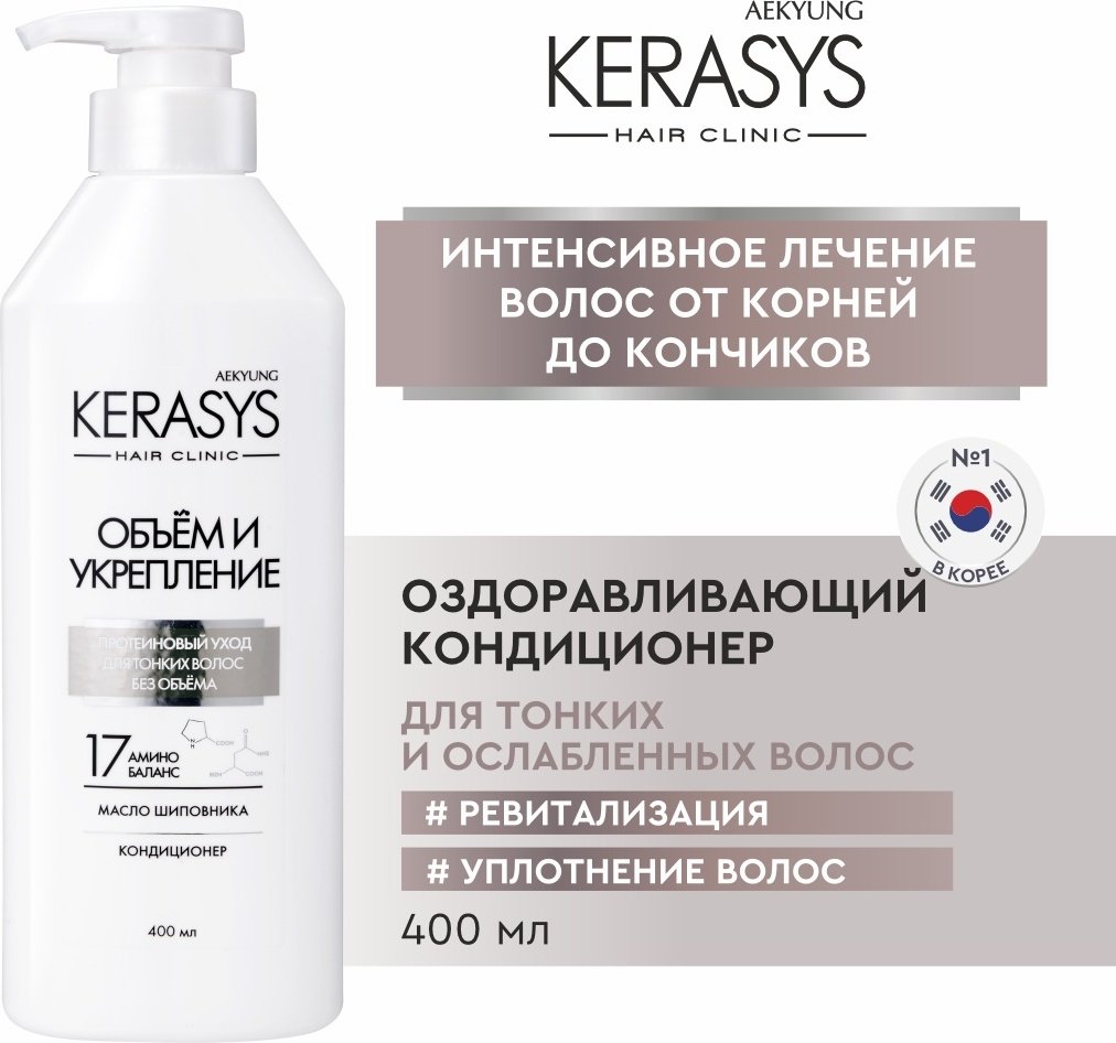 KeraSys кондиционер Объем и укрепление 400 мл
