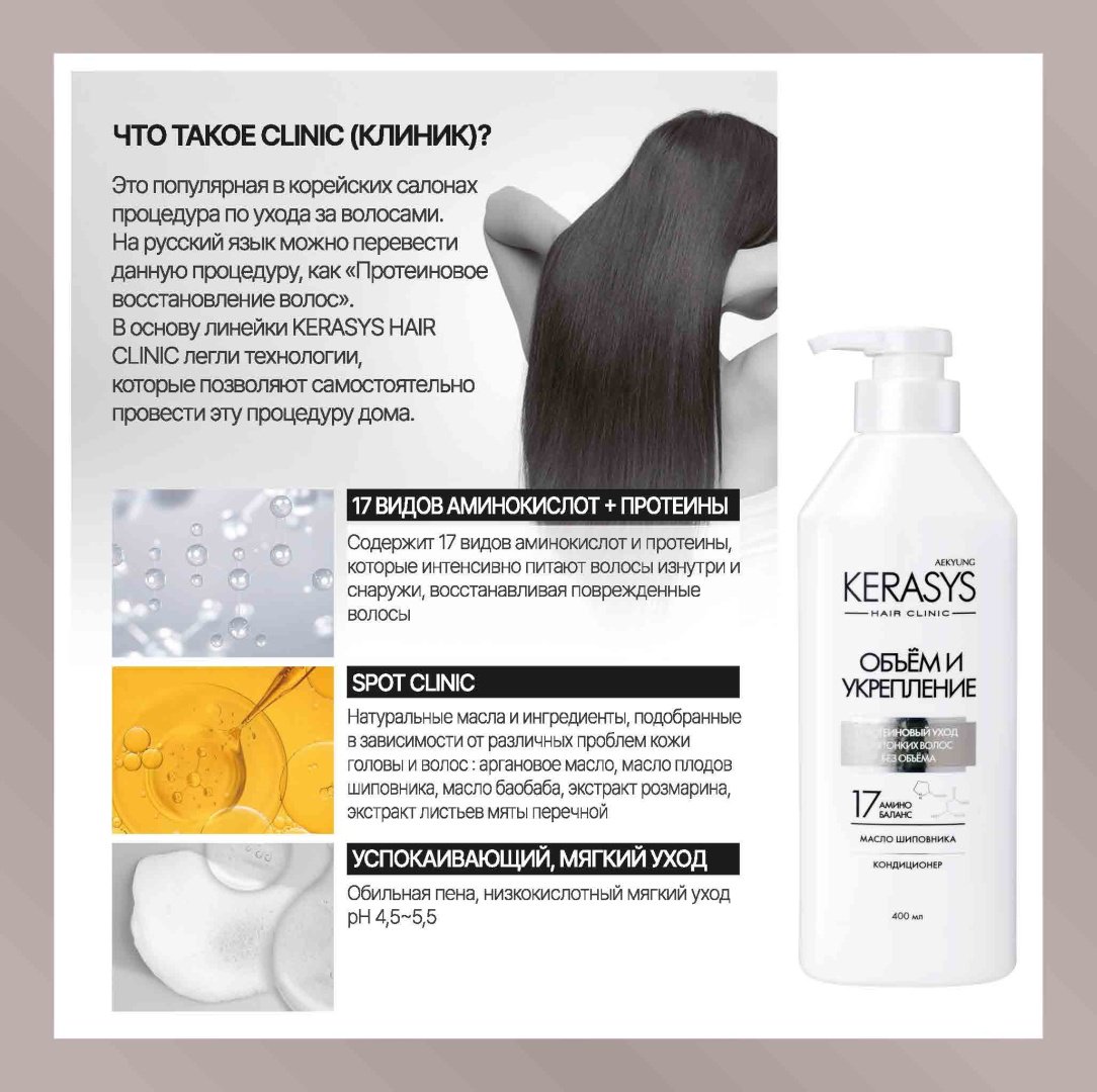 KeraSys кондиционер Объем и укрепление 400 мл - ForteMarket KeraSys кондиционер Объем и укрепление 400 мл купить,0